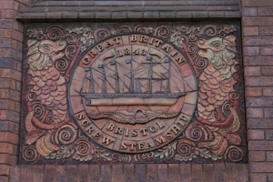 19th Century - SS Great Britain. Based on a contemporary print and with a swan taken from the prow of the ship. - click to enlarge 19th Century - SS Great Britain. Based on a contemporary print and with a swan taken from the prow of the ship.
