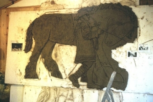 Modelling has begun on the left horse at their workshops.