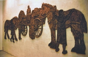 The finished mural in place with artificial lighting.