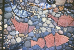 Shows glazed and unglazed fishes. - click to enlarge Shows glazed and unglazed fishes.