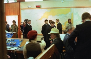 The new coastguards station in Falmouth is opened by a much younger Prince Charles seen in the centre of the picture.