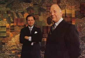 Chairman, Lord Beeching with Colin Corness, Deputy Chairman & Managing Director in front of CityScape