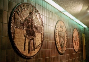 Three of the tokens on one wall. - click to enlarge Three of the tokens on one wall.