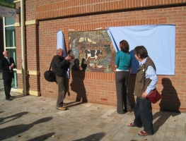 The finished and installed mural is unveiled