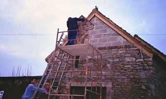 First panel slotting into position