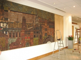 Mural in the process of being re-sited in current office. Image � Paul Horsfield