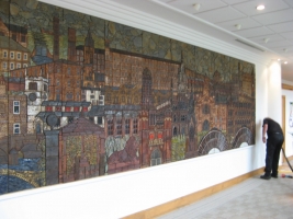 Mural in the process of being re-sited in current office. Image � Paul Horsfield