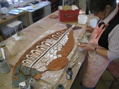 Philippa glazing the Dugong